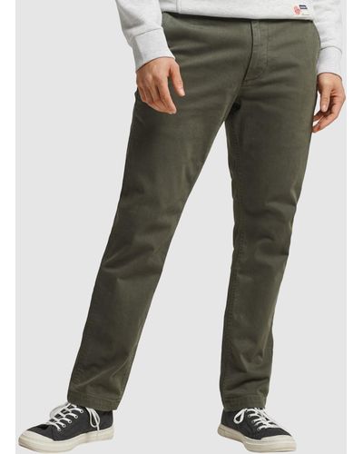 Superdry Officers Slim Chino Trousers - Green
