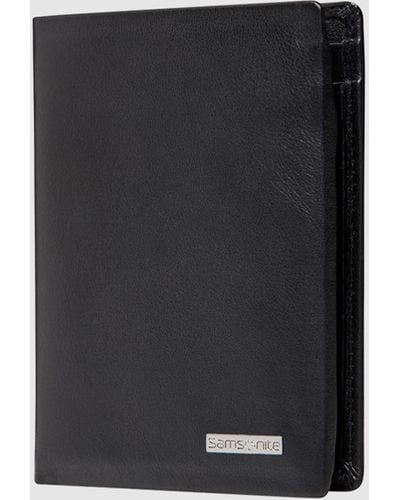 Samsonite Leather Four Card Wallet With Id - Black