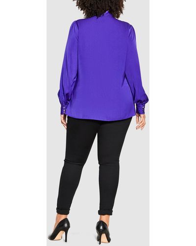 City Chic In Awe Top - Purple