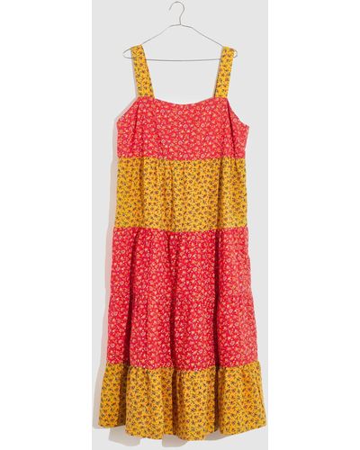 Madewell Button Back Tie Midi Dress - Red