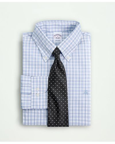 Brooks Brothers Friday Shirt, Poplin Checked - Blue