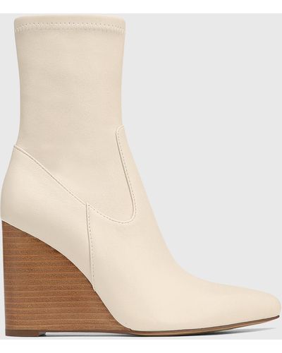 Wittner Tonya Stretch Leather Ankle Boots - Natural