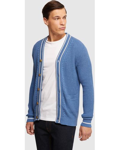 OXFORD Cavill Cable Cardigan - Blue