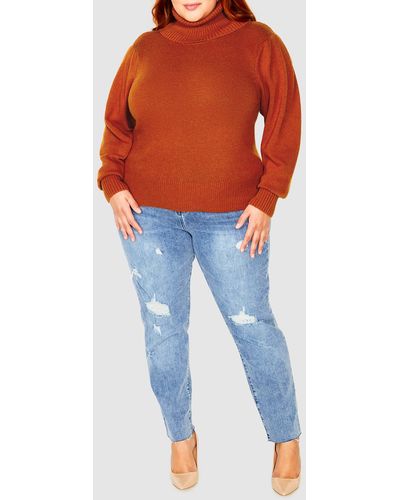 City Chic Softly Sweet Jumper - Blue