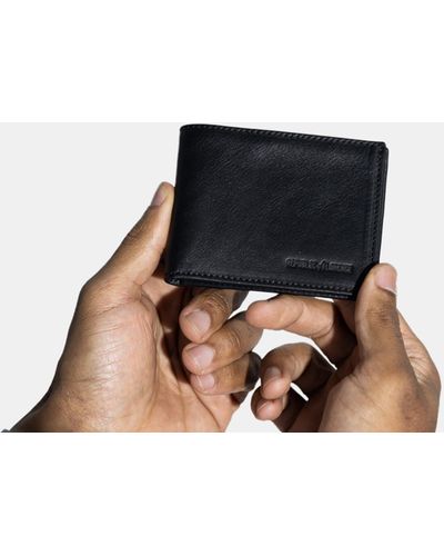 Republic of Florence Vivaldi Slim Bi Fold Soft Leather Wallet - Black