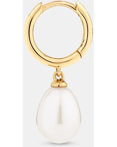 Michael Hill Hoop Earrings With Cultured Freshwater Pearls In 10kt Gold - Yellow