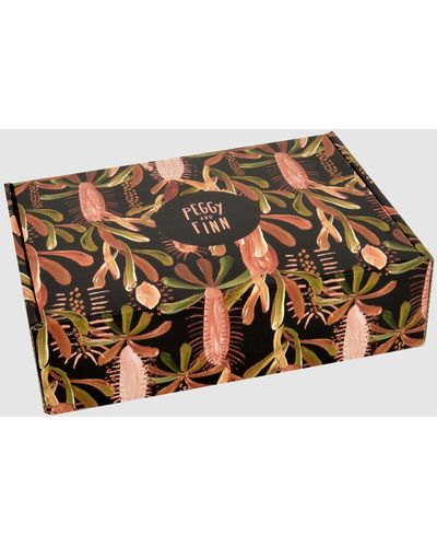 Peggy and Finn Fan Palm Sage Tie Gift Box - White