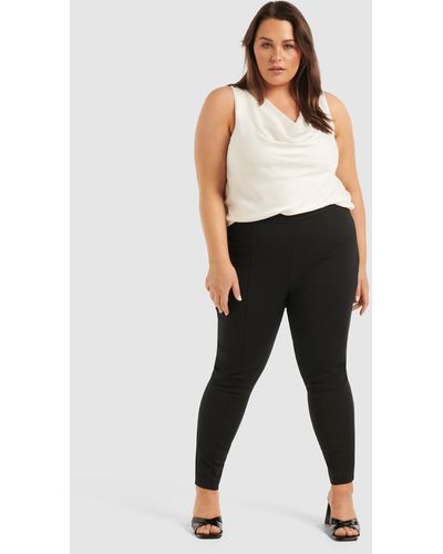 Forever New Sophie Mid Rise Curve Pull On Trousers - Black