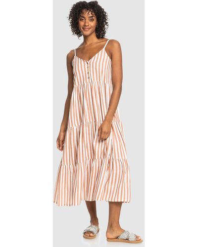 Roxy Bleach Days Stripe Strappy Dress - Pink