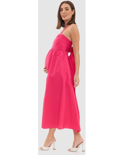 Ripe Maternity Tamara Tie Back Dress - Pink