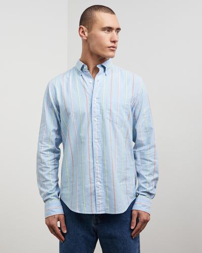 GANT Reg Ut Archive Oxford Stripe Shirt - Blue