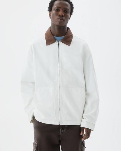 Pull&Bear Utility Jacket With Contrast Collar - White