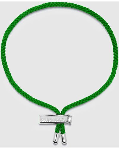 Nialaya String Bracelet With Adjustable Silver Lock - Green