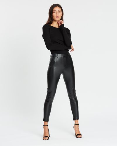 Atmos&Here Polly Pu Fitted Trousers - Black
