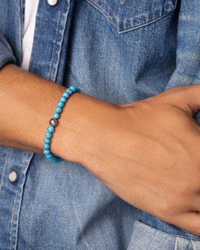 Nialaya Wristband With And Silver - Blue