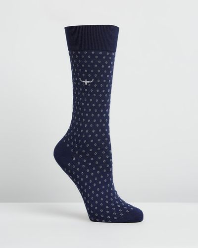 R.M.Williams Fine Gauge Cotton Socks - Blue