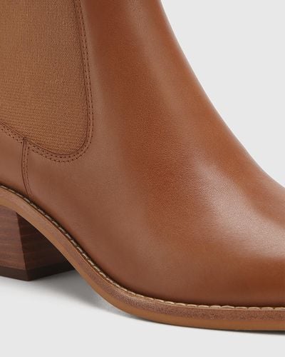 Wittner Jocelyn Leather Block Heel Ankle Boots - Brown