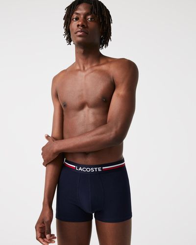 Lacoste Iconic Trunks With Three Tone Waistband 3 Pack - Red