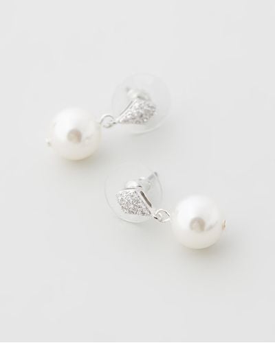 Stephanie Browne Tiffany Ii Pearl Earrings - Metallic