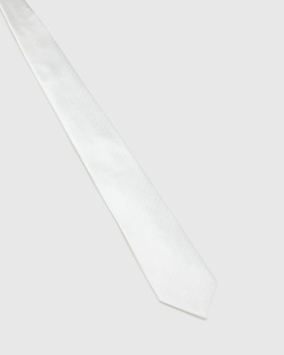 OXFORD Silver Shine Tie - White