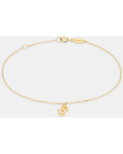 Michael Hill Initial Bracelet In 10kt Yellow Gold - White