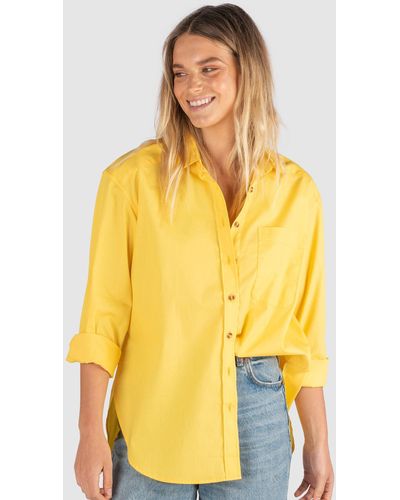 CAMIXA Poppy Oversize Cotton Shirt - Yellow