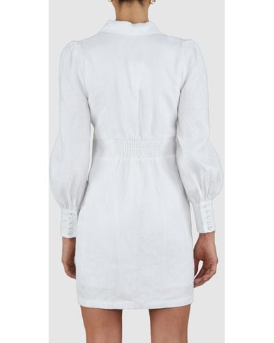 Amelius Emmie Linen Mini Shirt Dress - White