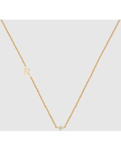 YCL Jewels Petite Initial Necklace R - Metallic