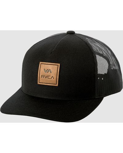 RVCA Va All The Way Curved Brim Trucker Hat - Black