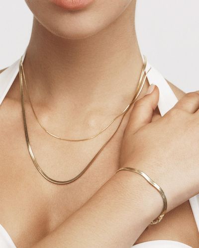 SAINT VALENTINE Sphinx 3mm Snake Chain Necklace - Metallic
