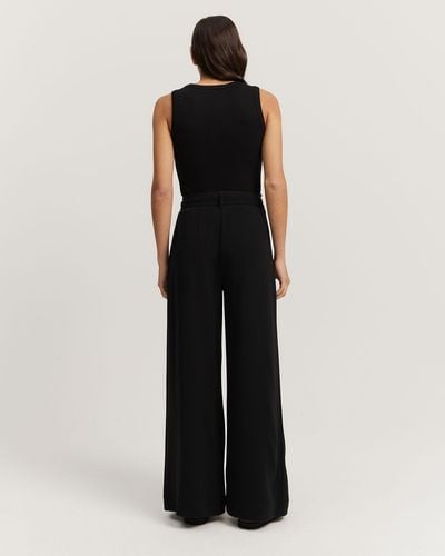 Country Road Soft Pleat Pant - Black