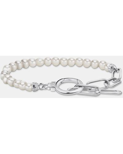 Thomas Sabo Bracelet With Freshwater Cultured Pearls And Zirconia - Metallic