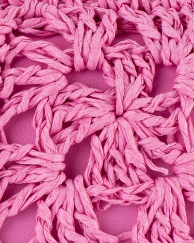 OLGA BERG Millie Crocheted Shoulder Bag - Pink