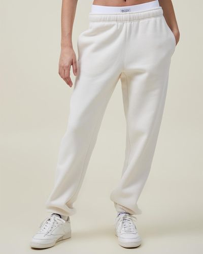 Cotton On Plush Gym Track Trousers - White