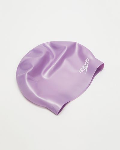 Speedo Plain Moulded Silicone Cap - Purple