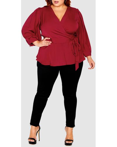 City Chic Sultry Top - Red
