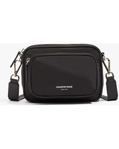Country Road Recycled Polyester Mini Soft Crossbody Bag - Black