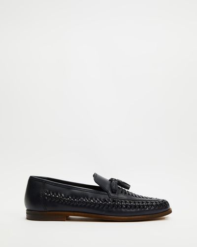 Staple Superior Milano Tassle Leather Loafers - Blue