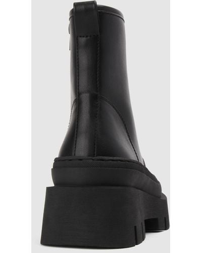 Betts Trap Lace Up Combat Boots - Black