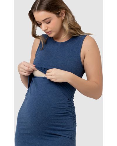 Ripe Maternity Organic Nursing Tank Dress - Blue