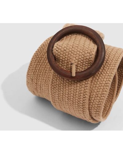 Country Road Recycled Polyester Woven Stretch Belt - Natural