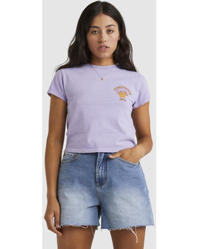 Billabong Violet Delight Crop T Shirt For Women - Blue