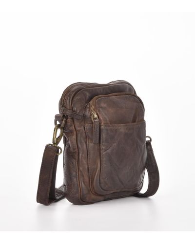 Cobb & Co Jolimont Washed Leather Crossbody Bag - Brown