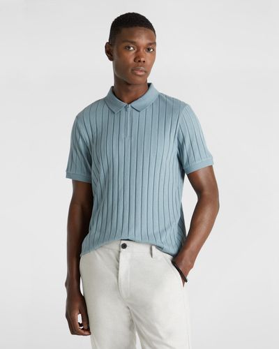 Yd Mosely Ribbed Polo - Blue