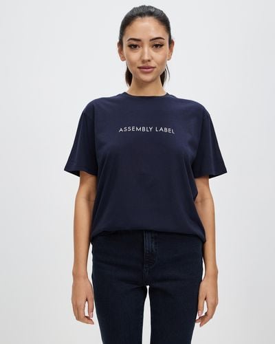 Assembly Label Everyday Organic Logo Tee - Blue