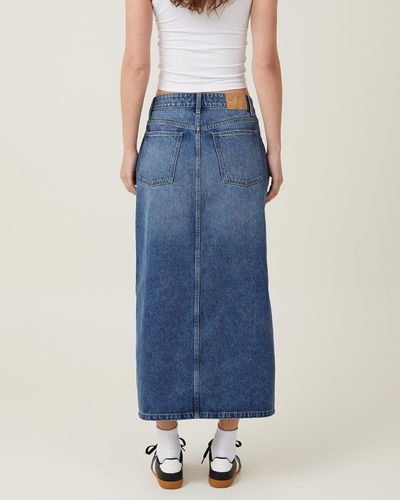 Cotton On Bailey Denim Midi Skirt - Blue