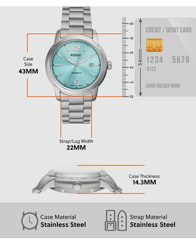 Fossil Heritage Silver Watch Me3241 - Grey