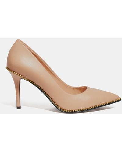 COACH Waverly Leather Pump - Natural