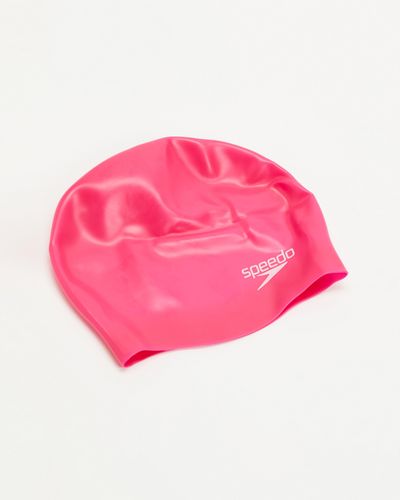 Speedo Plain Moulded Silicone Junior Swim Cap - Pink