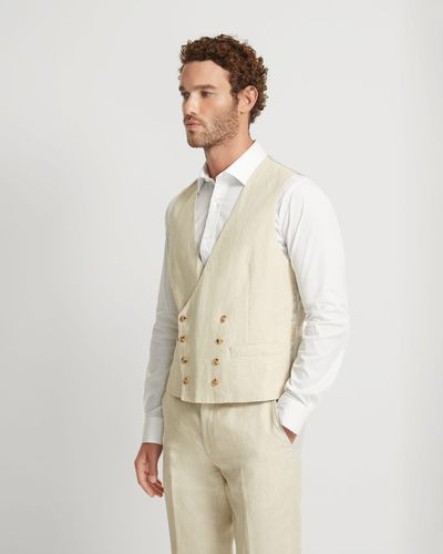 OXFORD Clivedon Double Breast Waistcoat - Natural